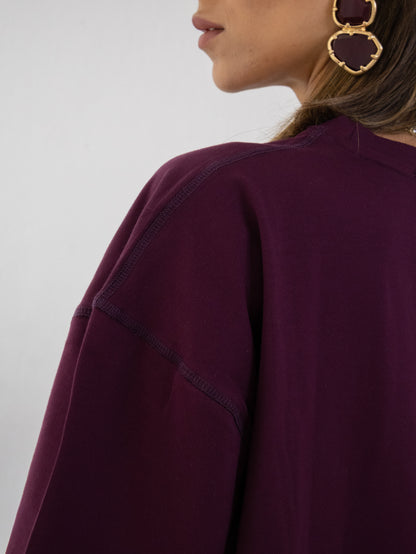 Seamless Stitch Tee in Burgundy