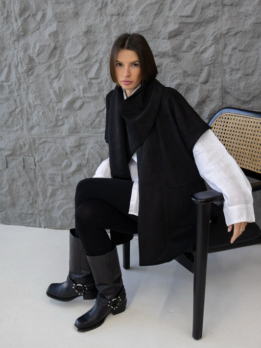 Cozy Shawl Jacket in Black