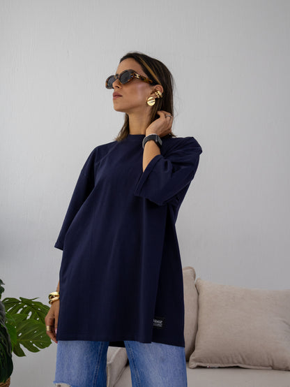 Signature Tee in Navy Blue