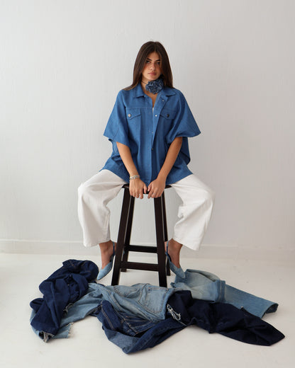 Denim Delight Vest in Blue