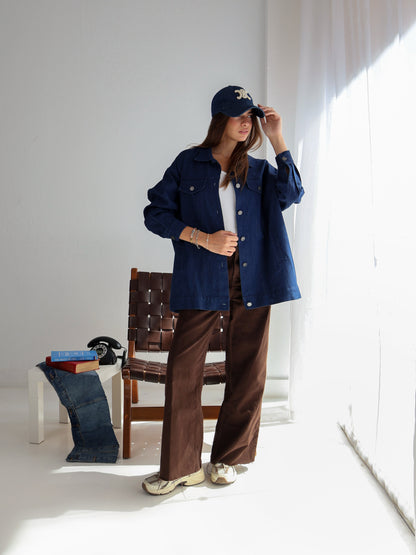 Lazy Jeans Jacket in Dark Blue