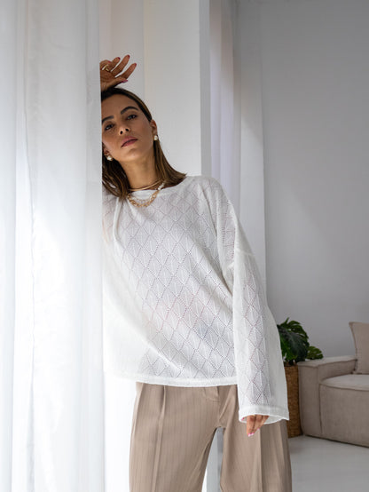 Aurea Knit Top in White