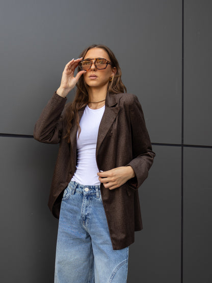 Glacier Cut Blazer in Brown