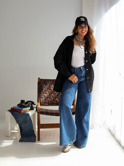 Lazy Jeans Jacket in Black