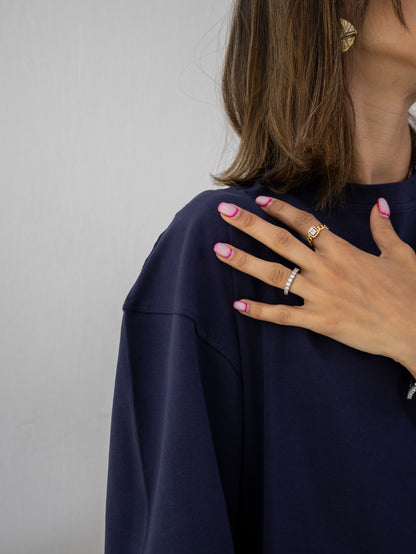 Signature Tee in Navy Blue