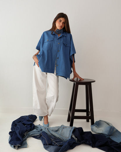 Denim Delight Vest in Blue