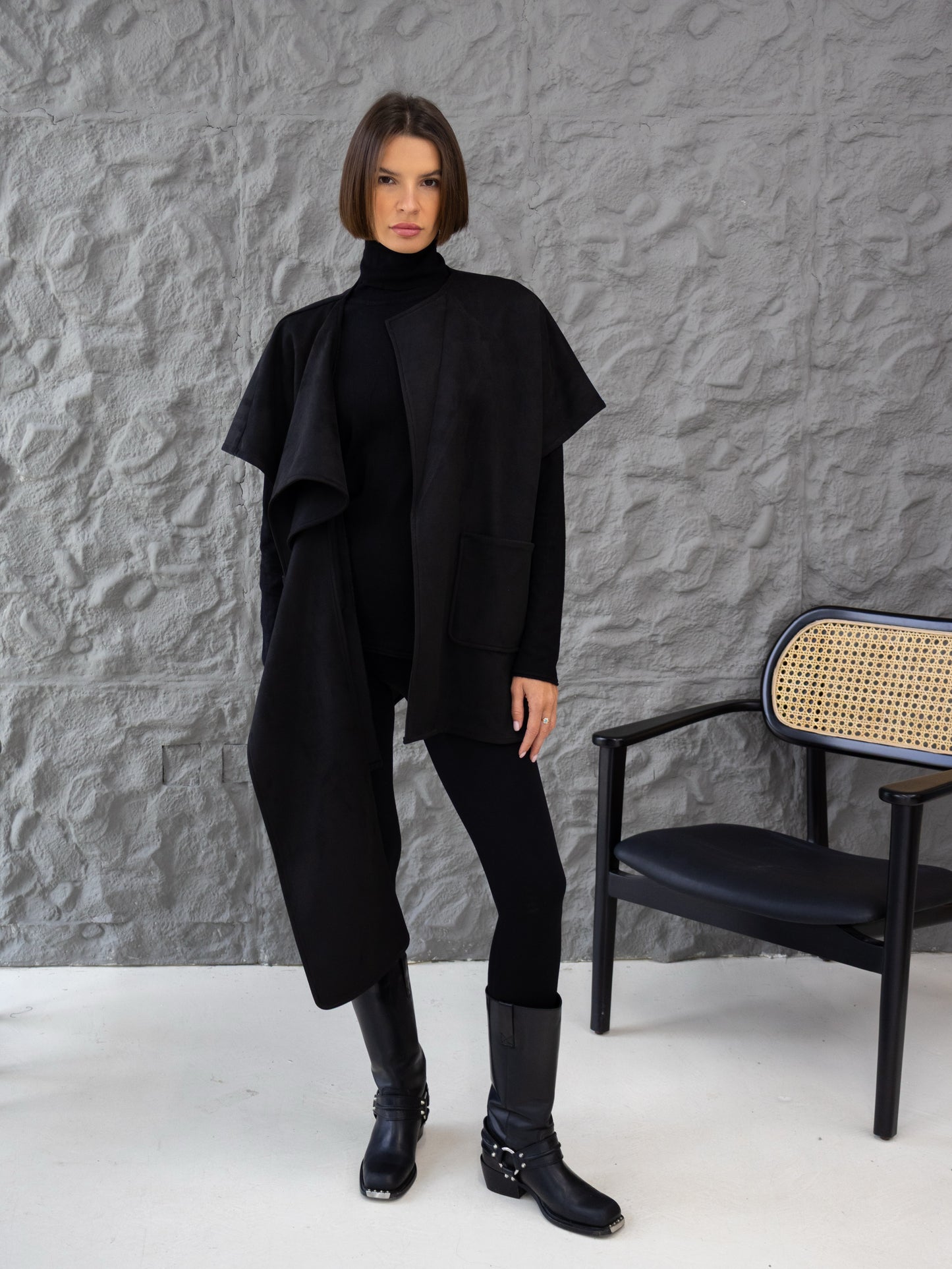 Cozy Shawl Jacket in Black