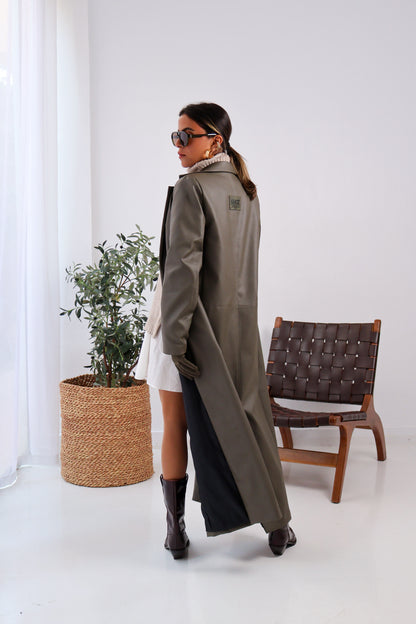 Rusted Calm Coat in Olive