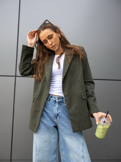 Glacier Cut Blazer in Olive