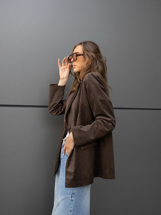 Glacier Cut Blazer in Brown
