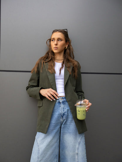 Glacier Cut Blazer in Olive