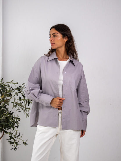 Buttoned Ease Chemise in Grey