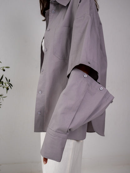 Buttoned Ease Chemise in Grey