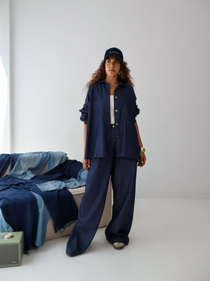 True Blue Denim Set in Blue Black Jeans