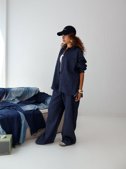 True Blue Denim Set in Blue Black Jeans