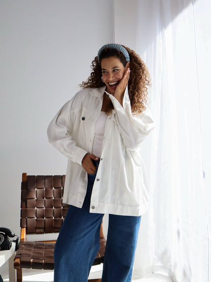 Lazy Jeans Jacket in White