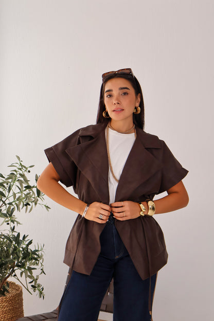 Drift Vest in Brown