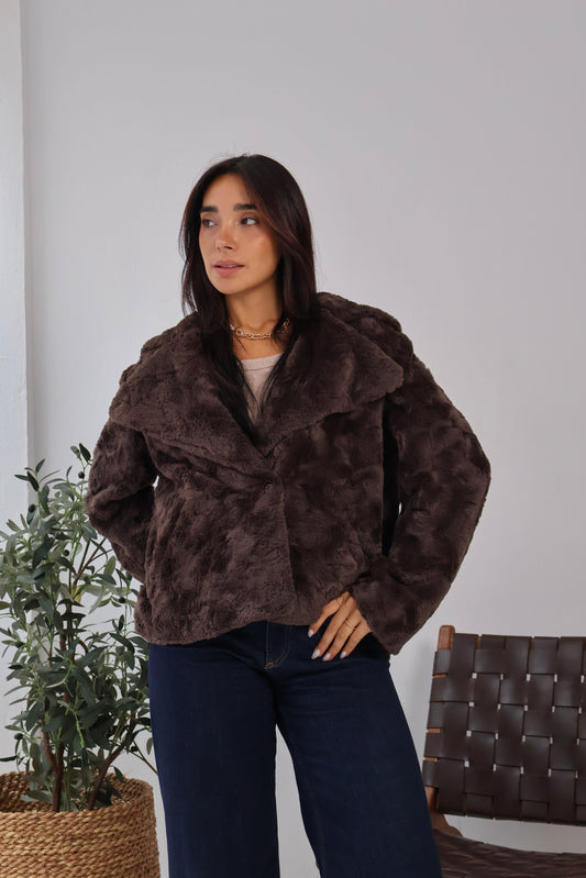 Wild Whisper Cropped Fur in Brown