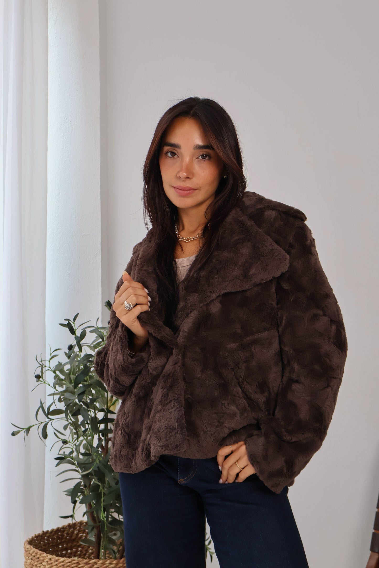 Wild Whisper Cropped Fur in Brown