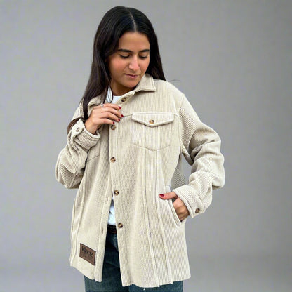 City Velvet Jacket in Beige