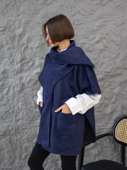 Cozy Shawl Jacket in Navy