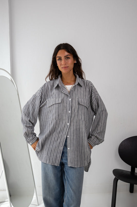 Soft Grain Chemise in Grey
