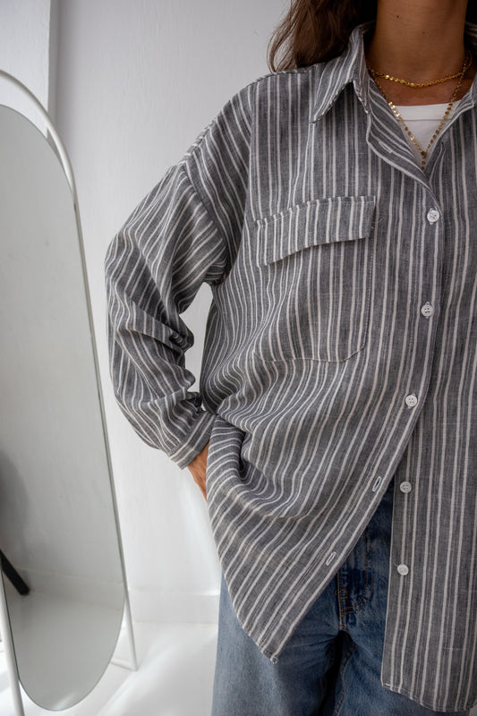 Soft Grain Chemise in Grey