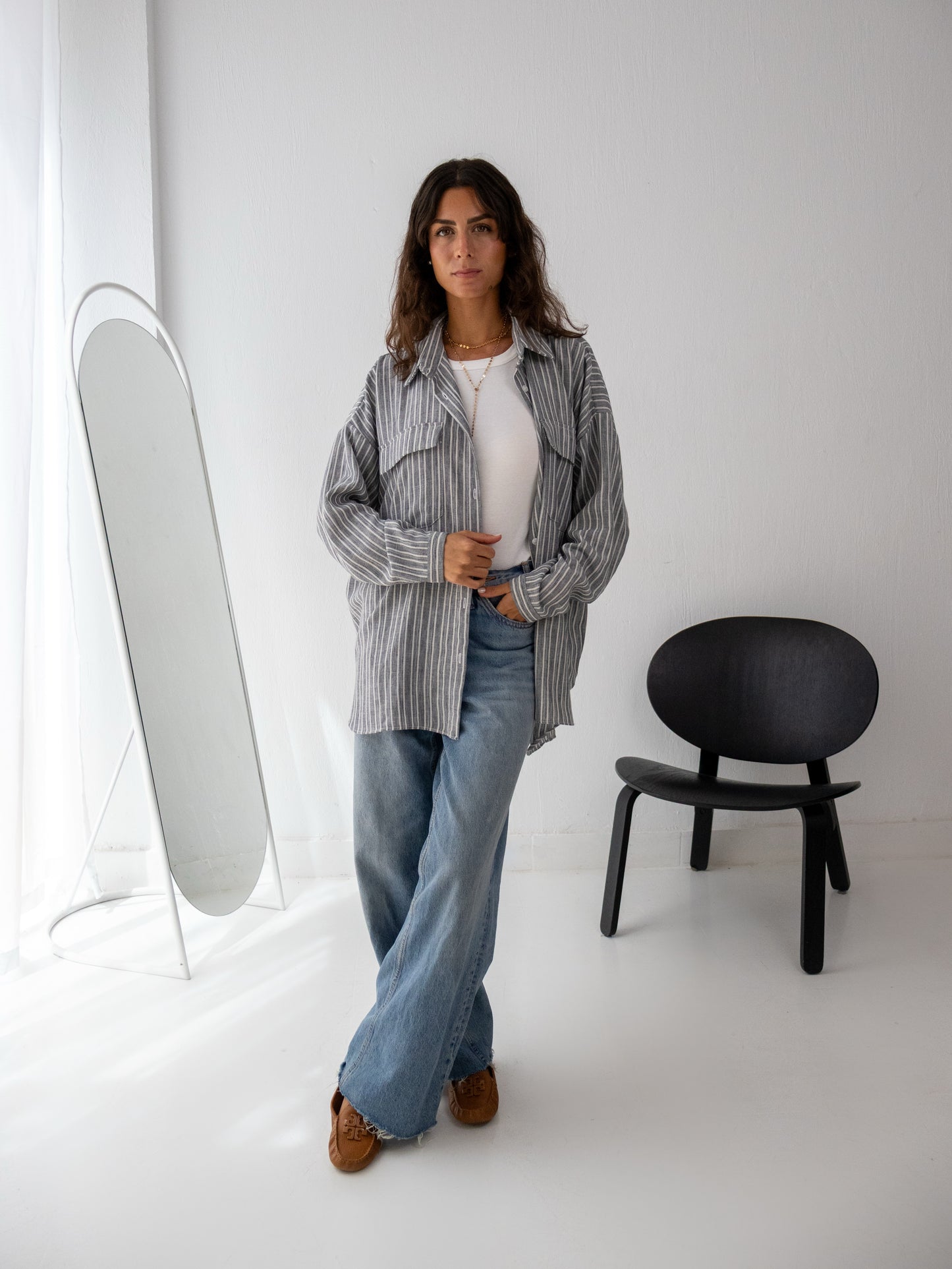 Soft Grain Chemise in Grey