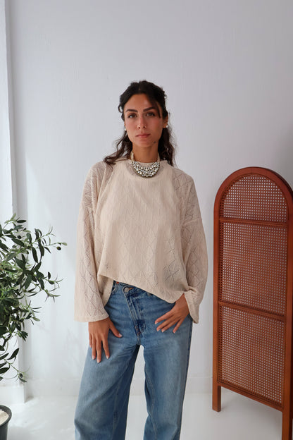 Aurea Knit Top in Beige