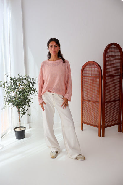 Aurea Knit Top in Powder Pink