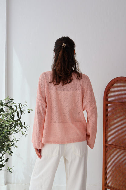 Aurea Knit Top in Powder Pink
