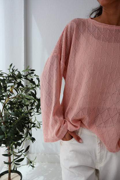 Aurea Knit Top in Powder Pink
