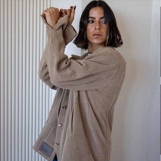 City Velvet Jacket in warm beige