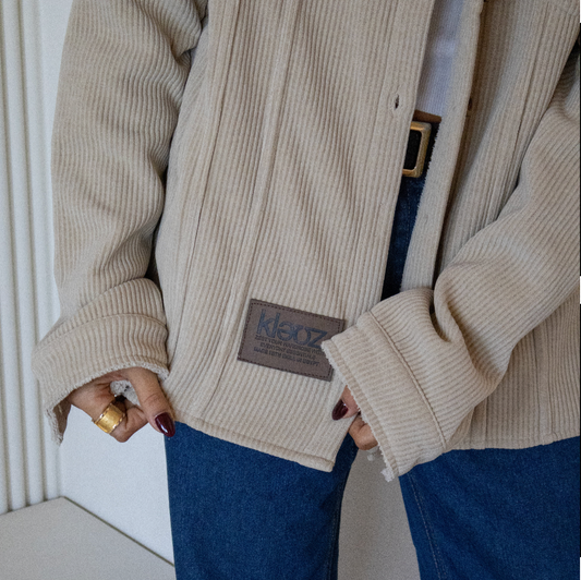 City Velvet Jacket in warm beige