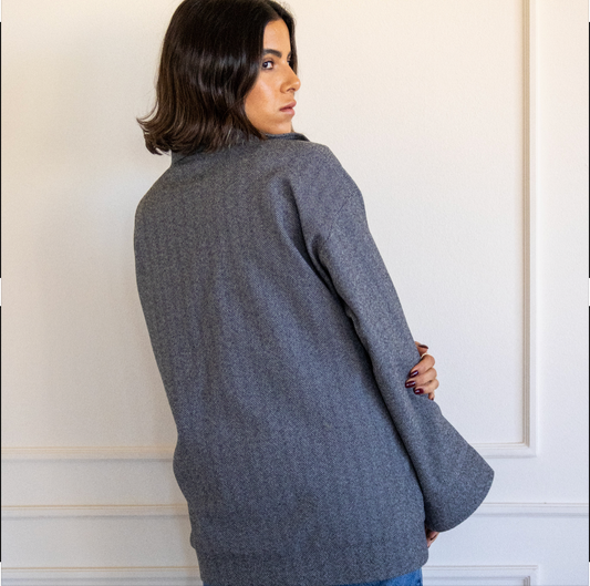 Off To The Races Bomber Jacket in Grey